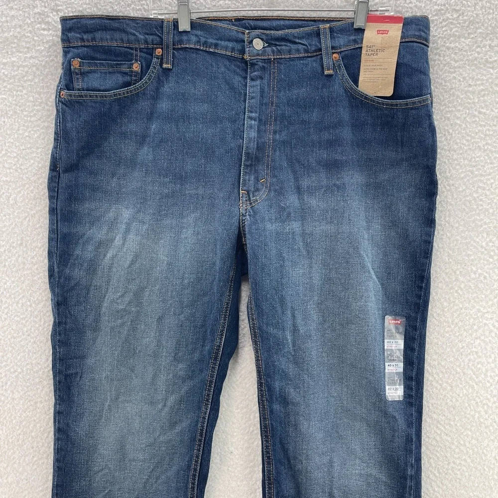 Levis 541 Jeans Men 40x30 Athletic Tapered Dark Wash Stretch Denim Casual Preppy